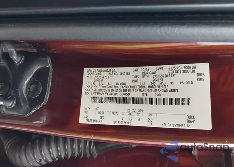 2016 Ford F-150 Xlt z USA, uszkodzony, nr VIN 1FTEW1EGXGKF60459